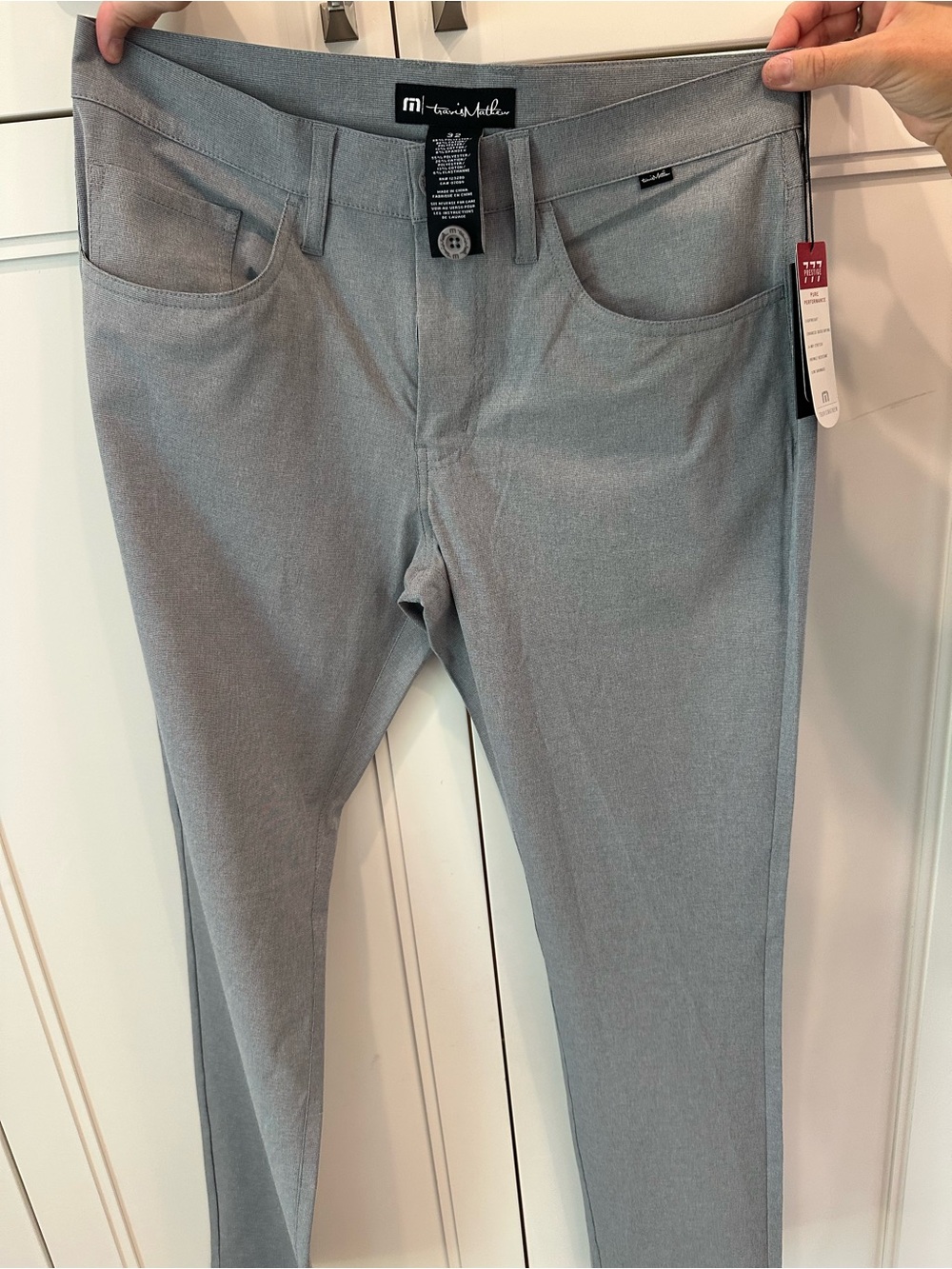 Travis Mathew Men's Light Grey Slim Straight Jeans